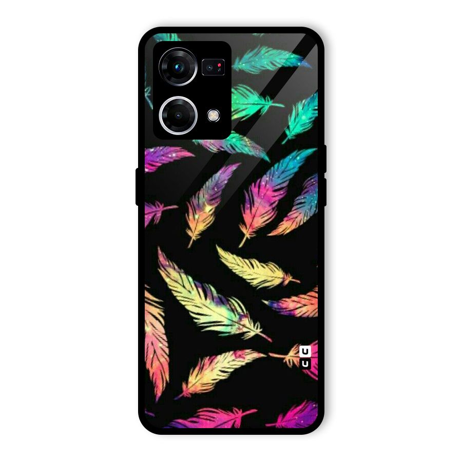 Bright Feathers Glass Back Case for Oppo F21 Pro 4G