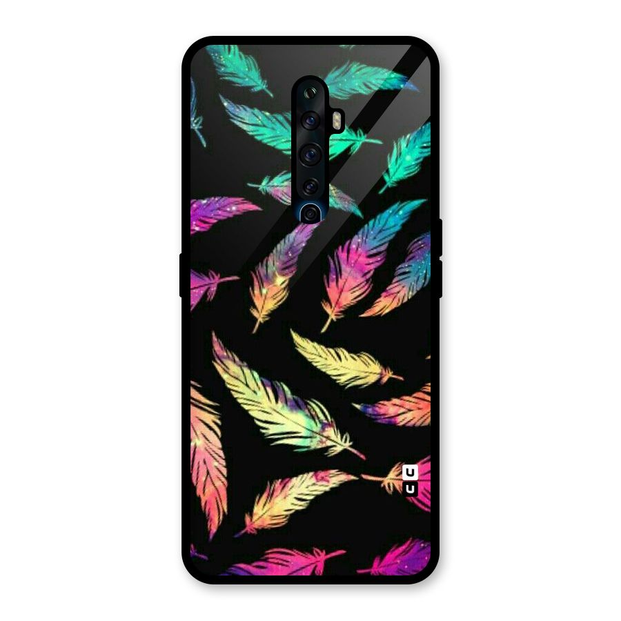 Bright Feathers Glass Back Case for Oppo Reno2 F