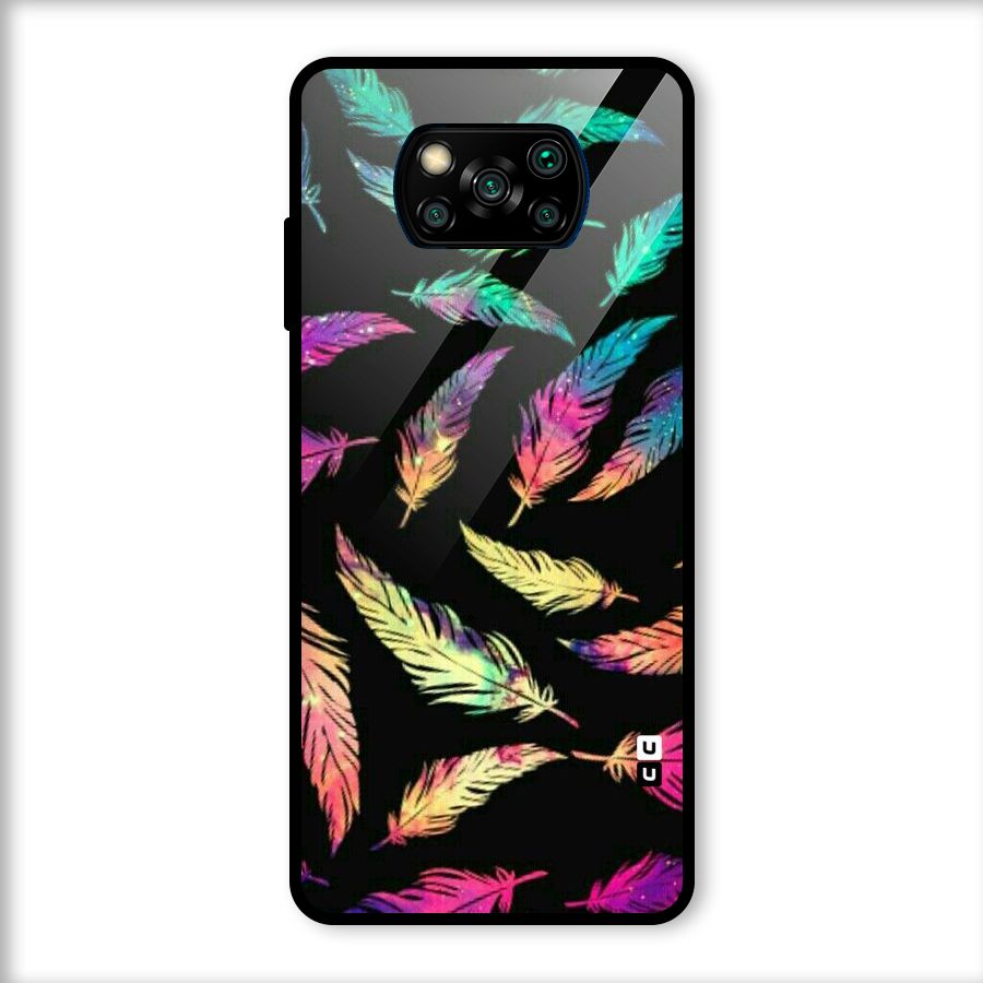 Bright Feathers Glass Back Case for Poco X3