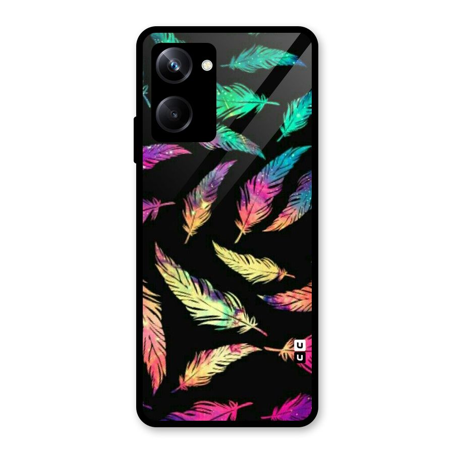 Bright Feathers Glass Back Case for Realme 10 Pro