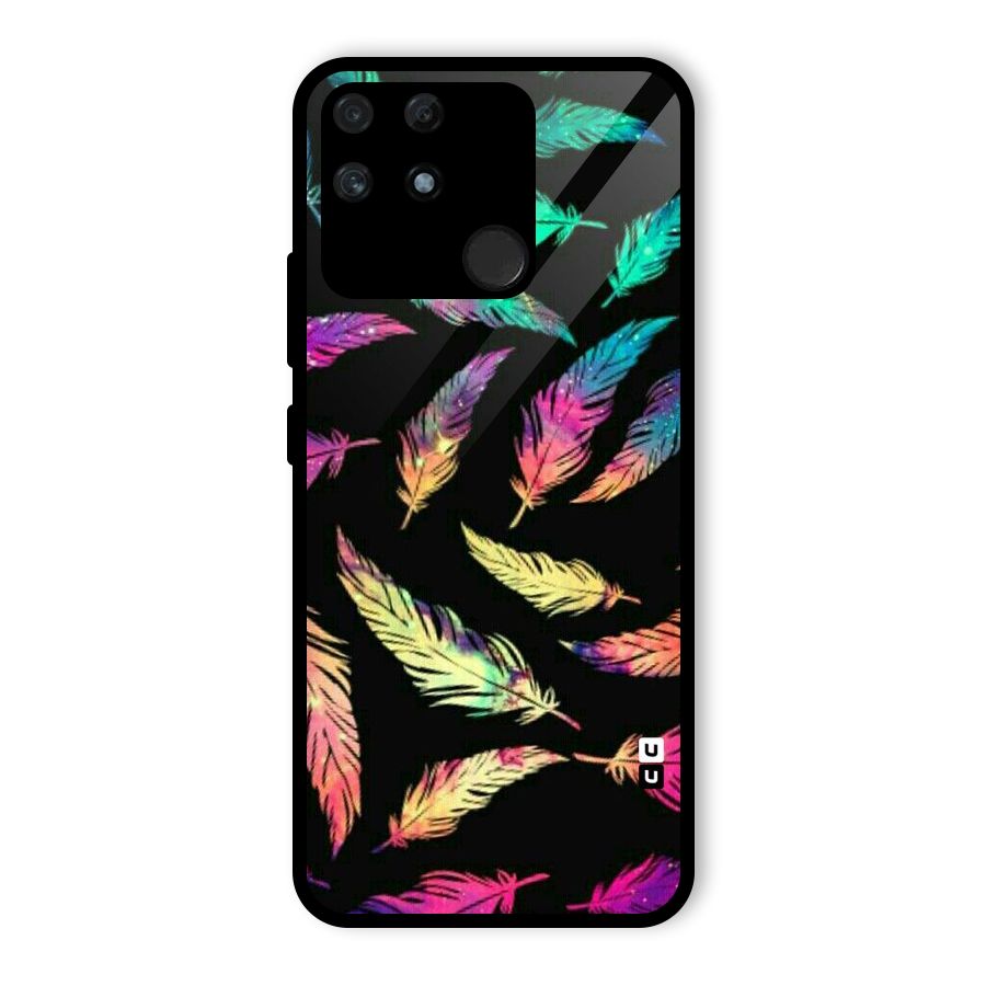 Bright Feathers Glass Back Case for Realme Narzo 50A