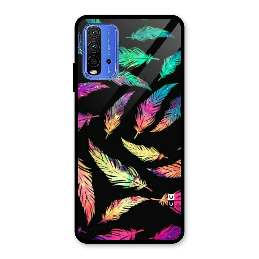 Bright Feathers Glass Back Case for Redmi 9 Power
