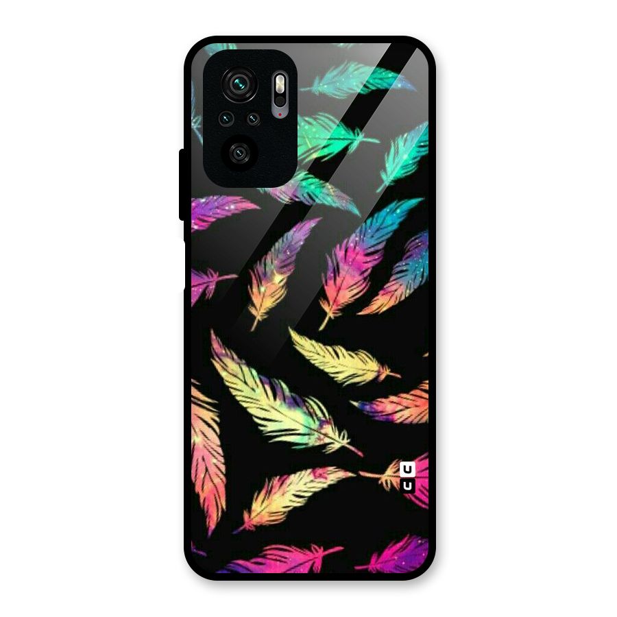Bright Feathers Glass Back Case for Redmi Note 10S