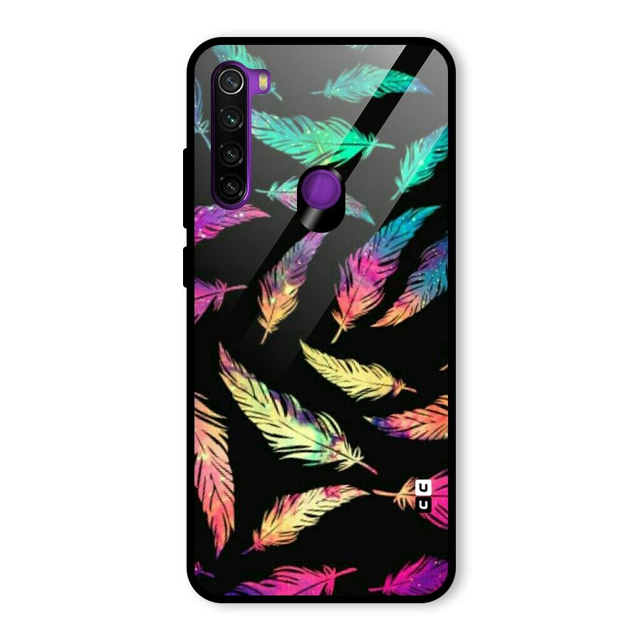 Bright Feathers Glass Back Case for Redmi Note 8