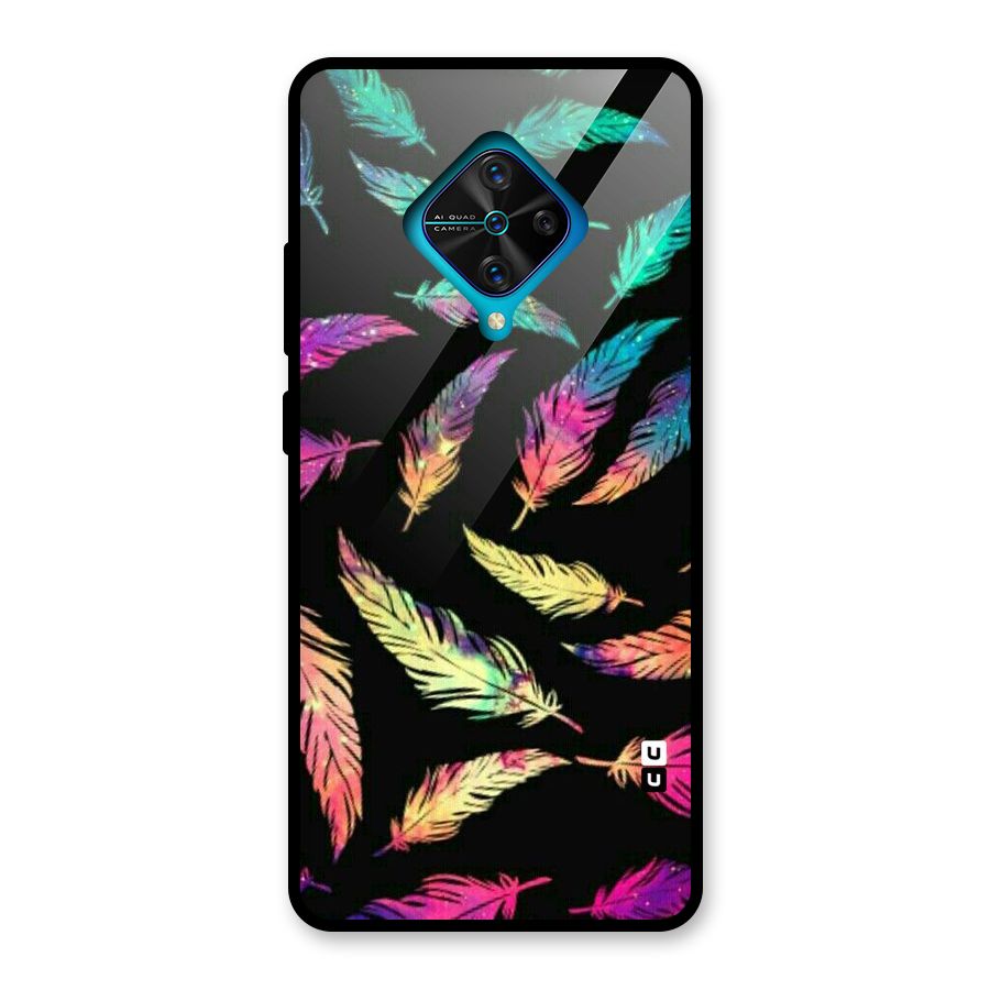 Bright Feathers Glass Back Case for Vivo S1 Pro