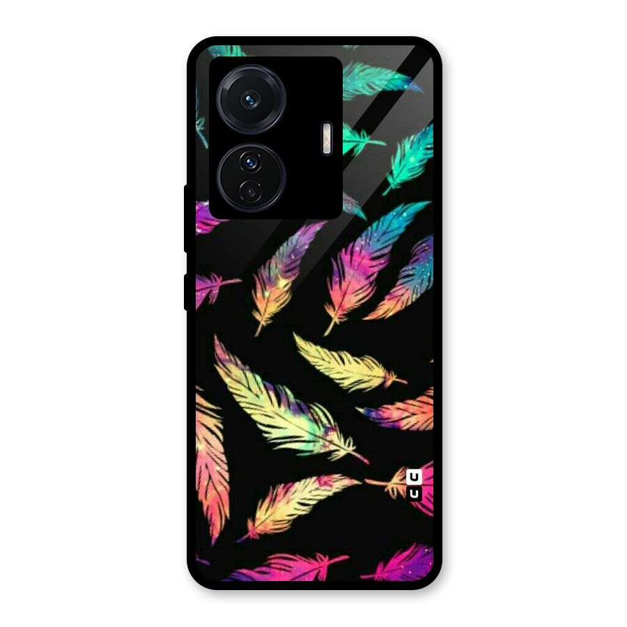 Bright Feathers Glass Back Case for Vivo T1 Pro