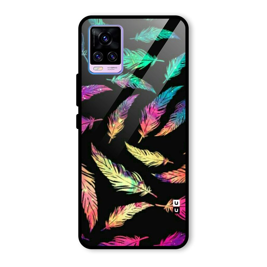 Bright Feathers Glass Back Case for Vivo V20 Pro