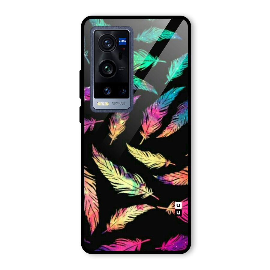Bright Feathers Glass Back Case for Vivo X60 Pro Plus