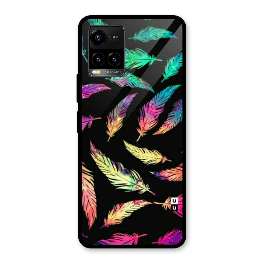 Bright Feathers Glass Back Case for Vivo Y21T