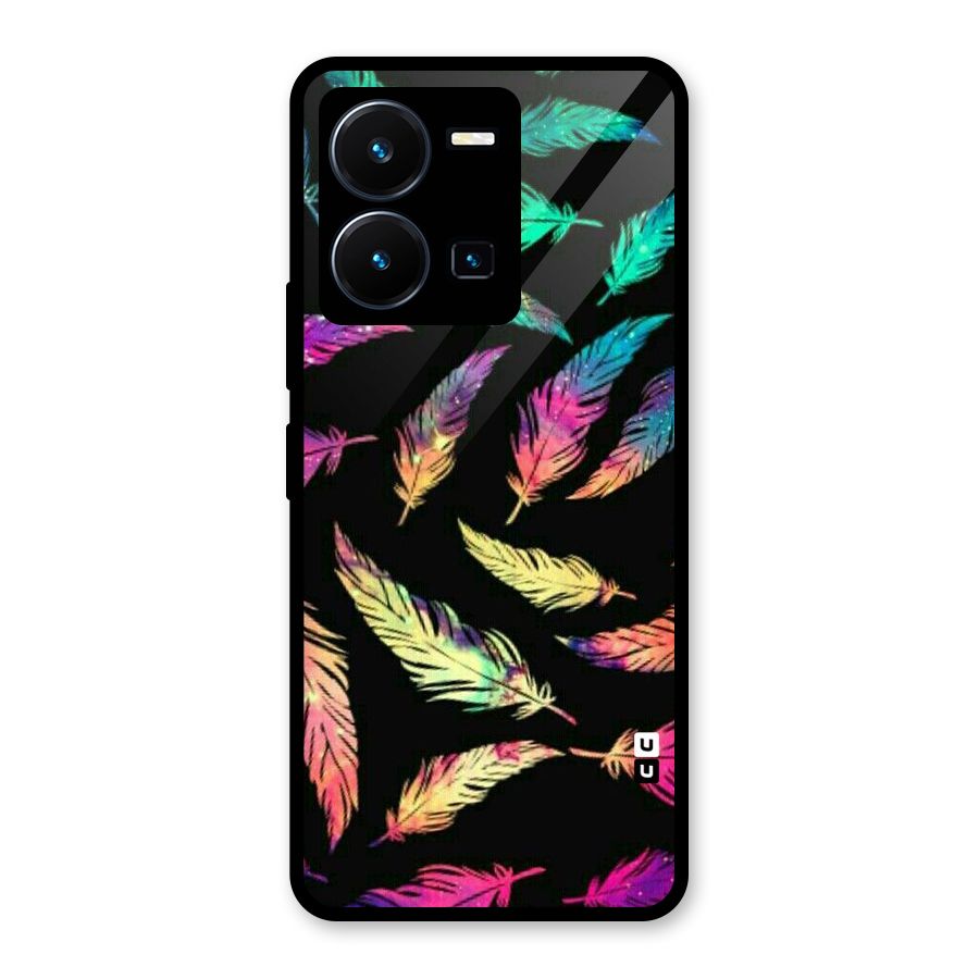 Bright Feathers Glass Back Case for Vivo Y35