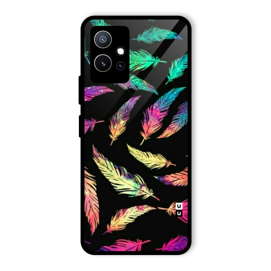 Bright Feathers Glass Back Case for Vivo Y75 5G