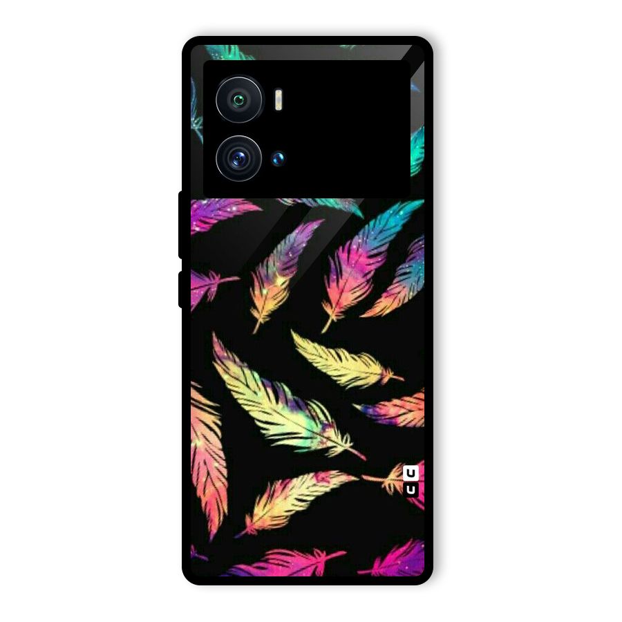 Bright Feathers Glass Back Case for Vivo iQOO 9 Pro