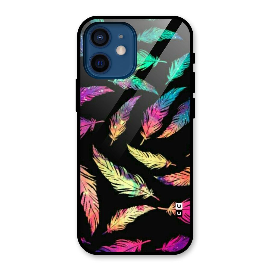 Bright Feathers Glass Back Case for iPhone 12 Mini