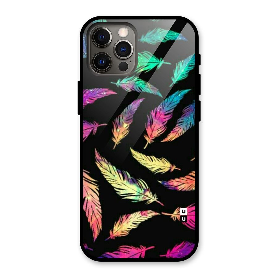 Bright Feathers Glass Back Case for iPhone 12 Pro