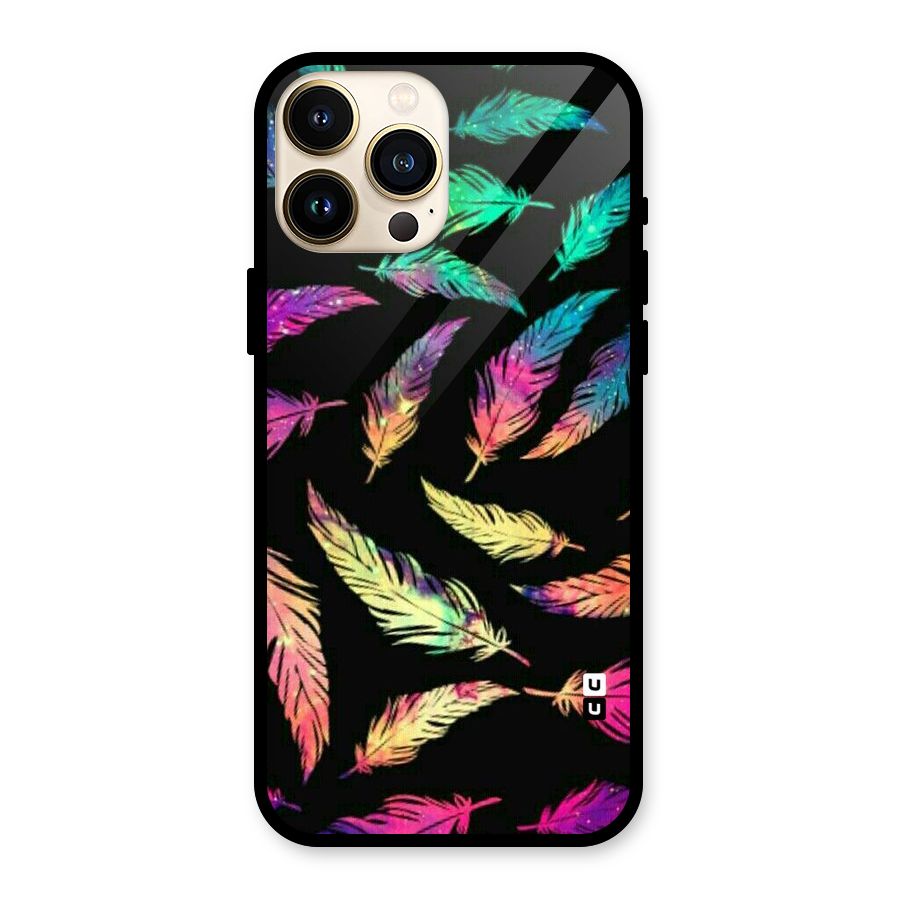 Bright Feathers Glass Back Case for iPhone 13 Pro Max