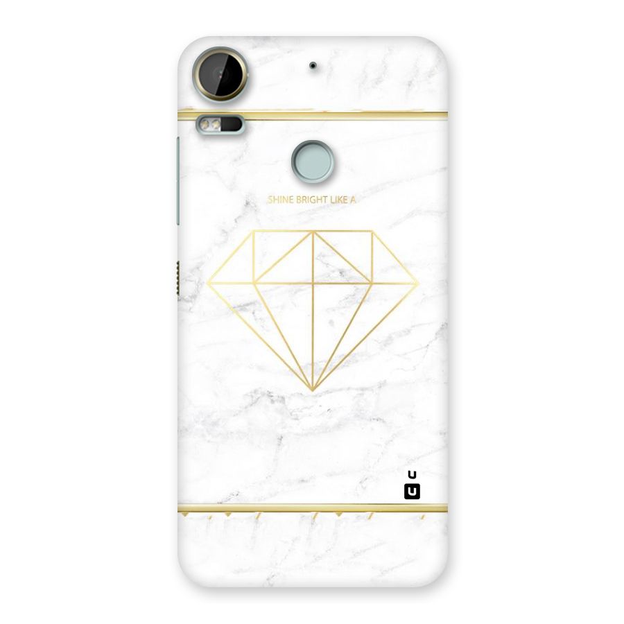 Bright Gold Diamond Back Case for Desire 10 Pro