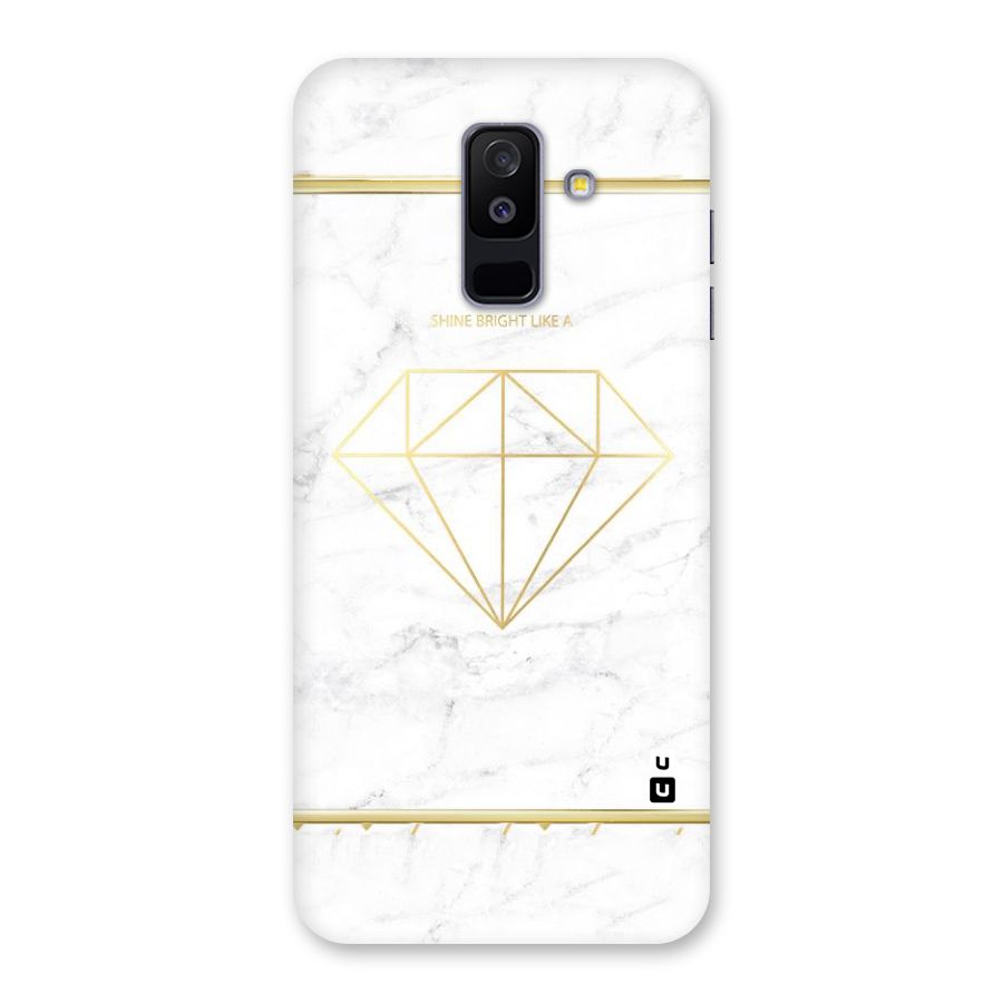 Bright Gold Diamond Back Case for Galaxy A6 Plus