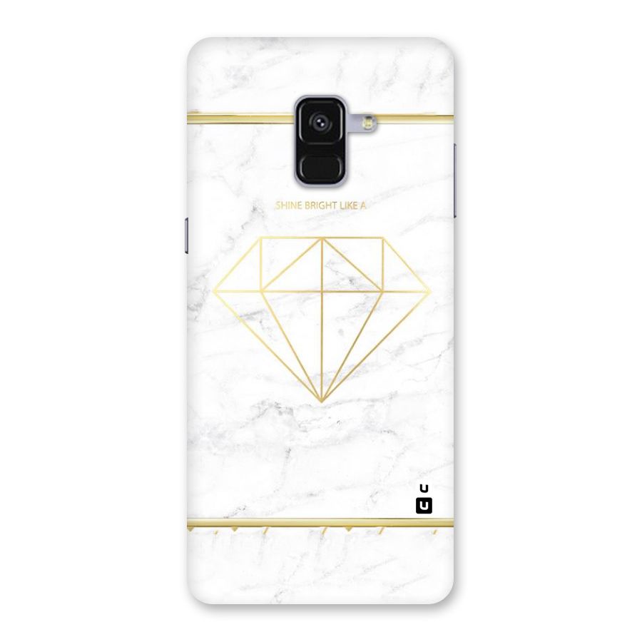 Bright Gold Diamond Back Case for Galaxy A8 Plus