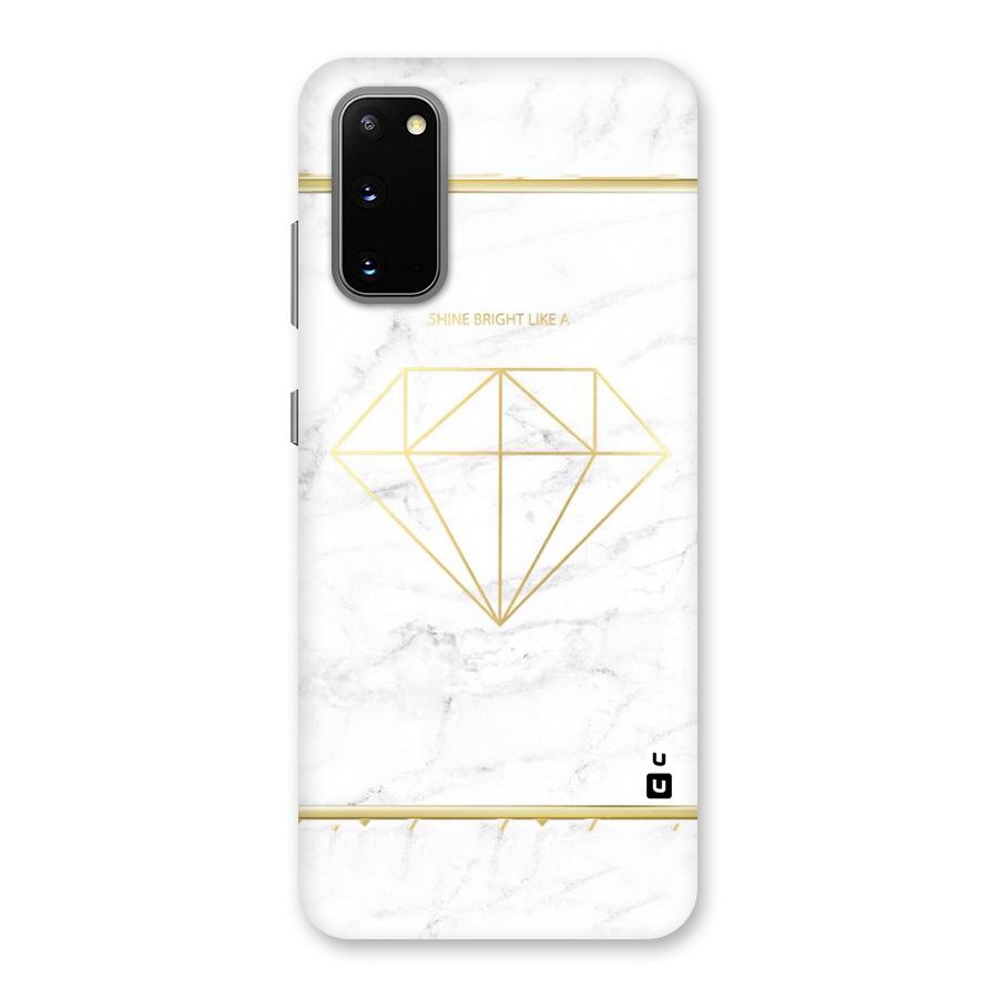 Bright Gold Diamond Back Case for Galaxy S20