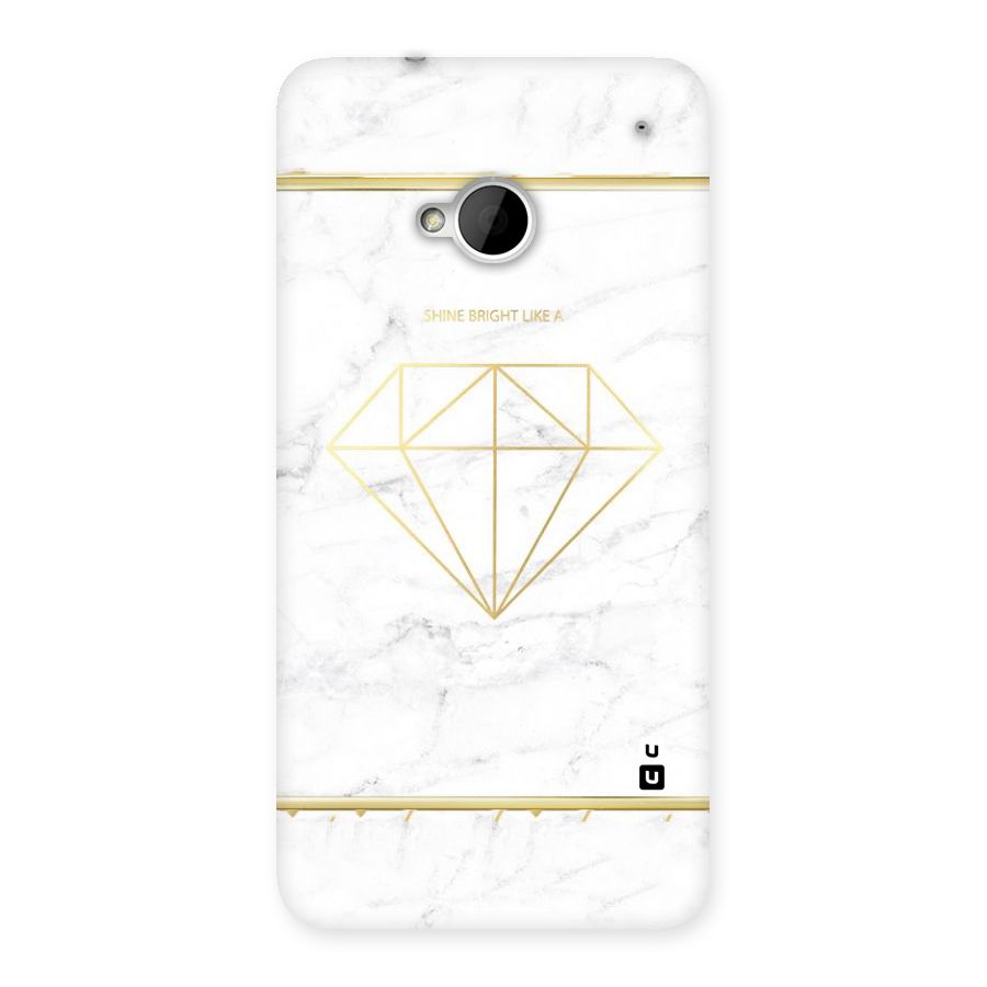 Bright Gold Diamond Back Case for HTC One M7