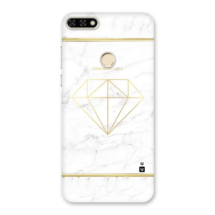 Bright Gold Diamond Back Case for Honor 7A