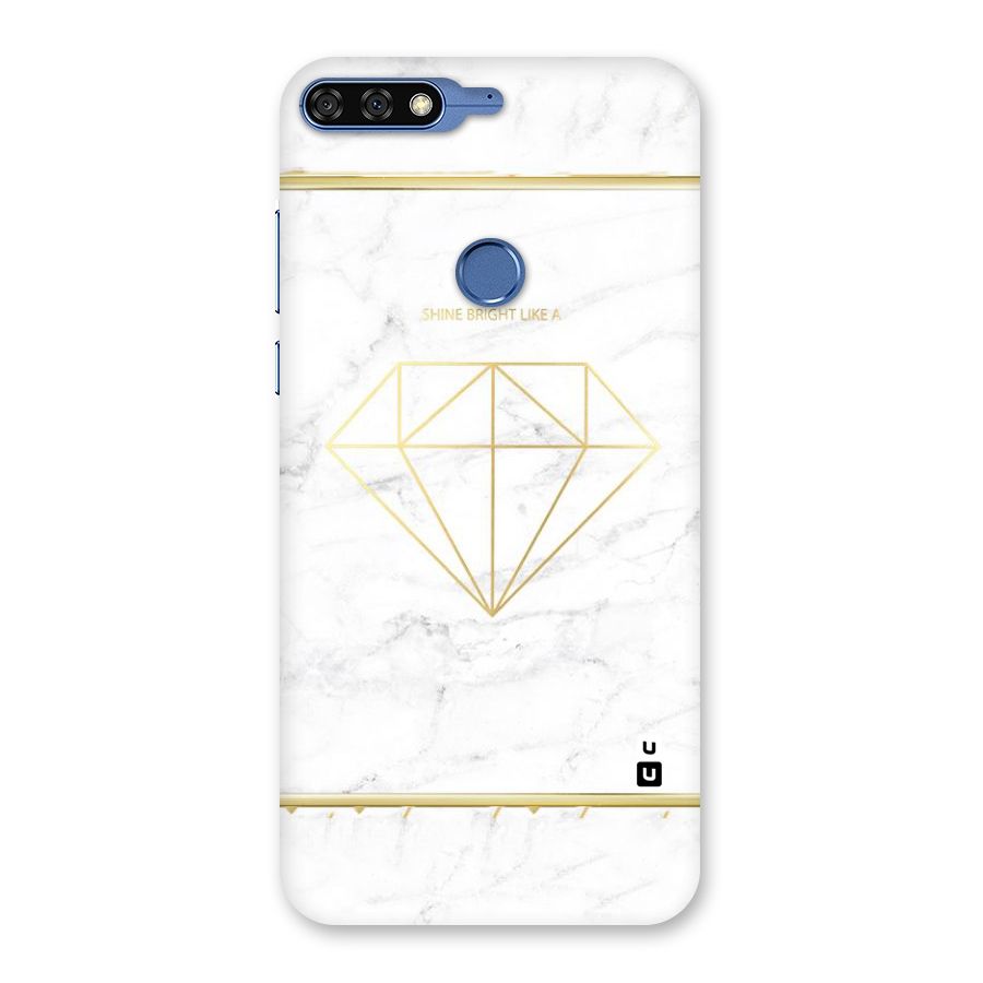 Bright Gold Diamond Back Case for Honor 7C