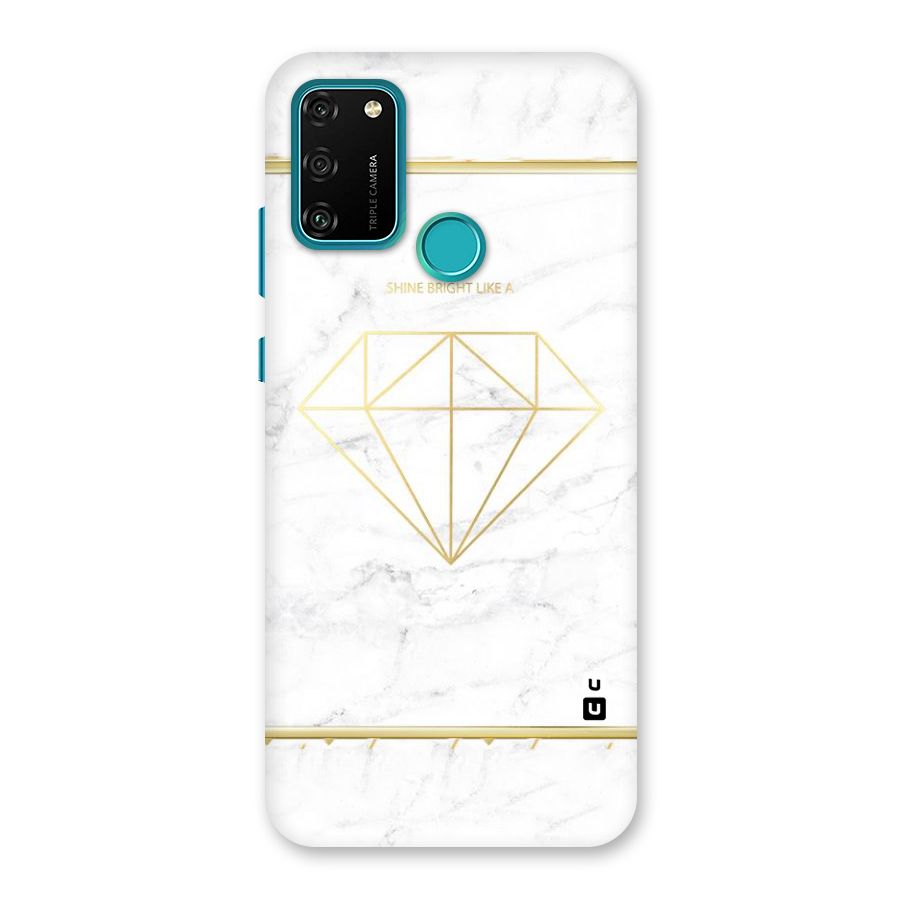 Bright Gold Diamond Back Case for Honor 9A