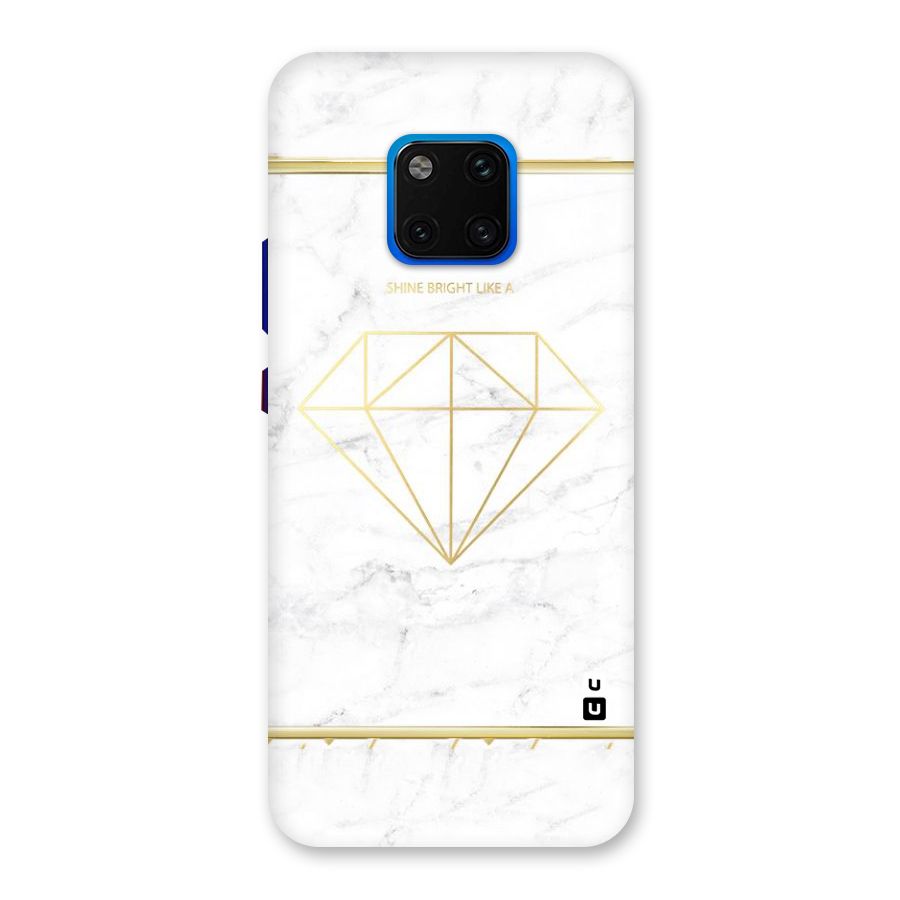 Bright Gold Diamond Back Case for Huawei Mate 20 Pro