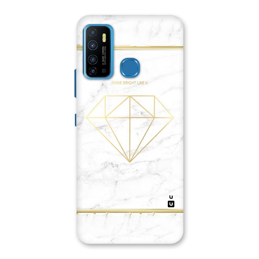 Bright Gold Diamond Back Case for Infinix Hot 9