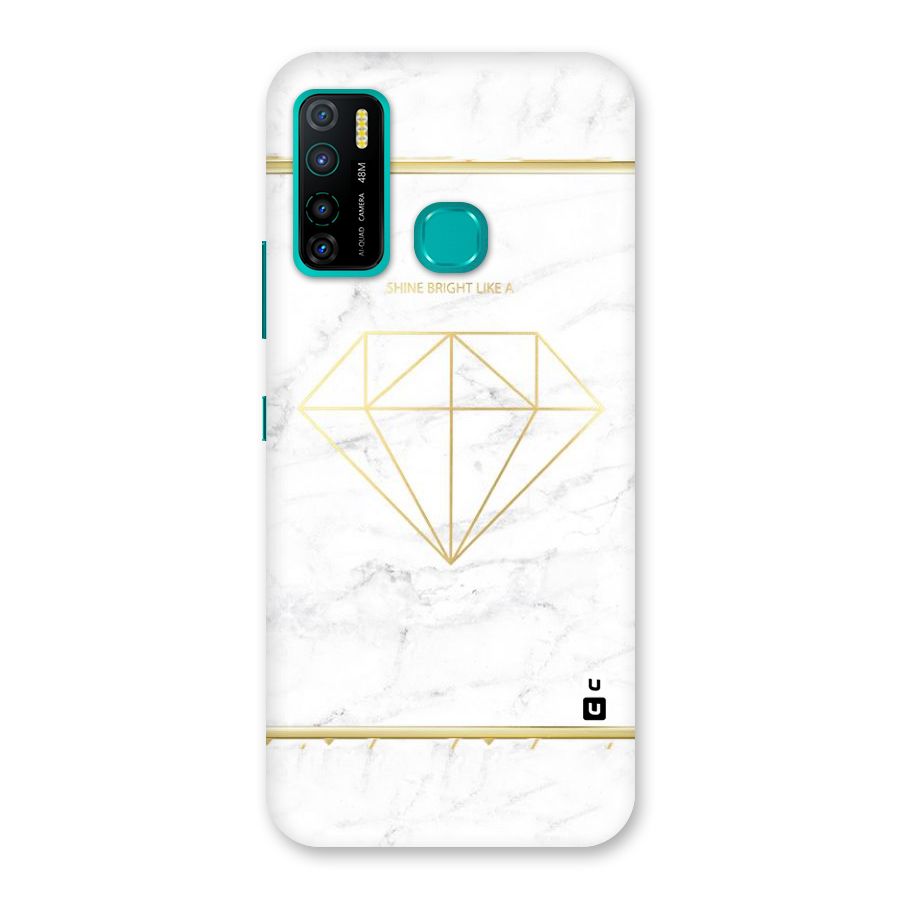 Bright Gold Diamond Back Case for Infinix Hot 9 Pro