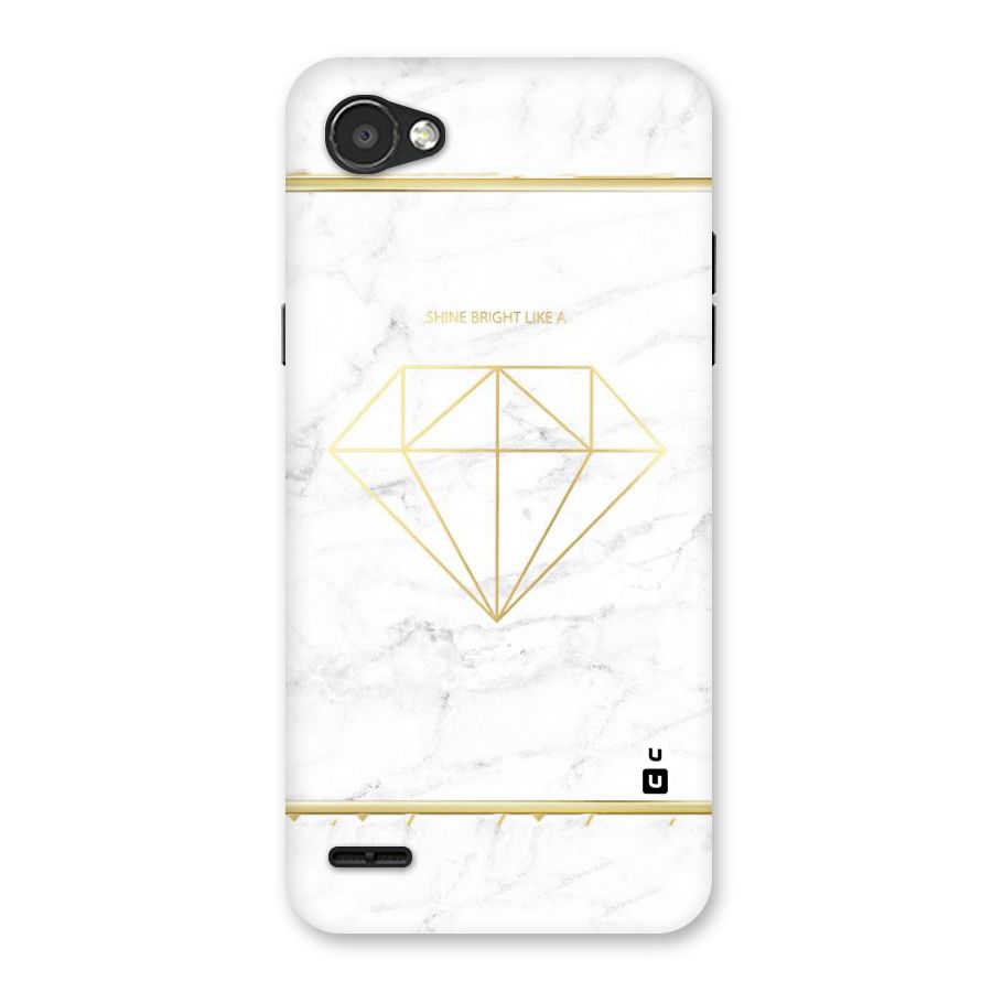 Bright Gold Diamond Back Case for LG Q6