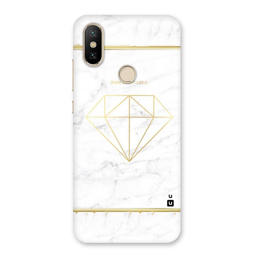 Bright Gold Diamond Back Case for Mi A2