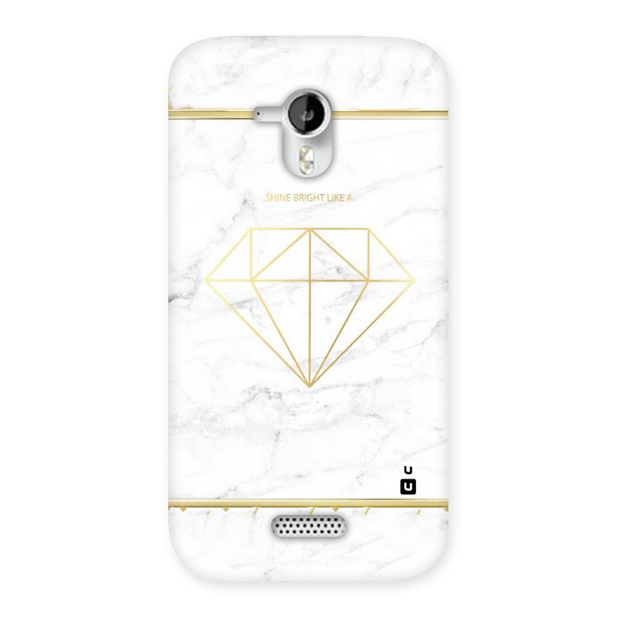 Bright Gold Diamond Back Case for Micromax Canvas HD A116