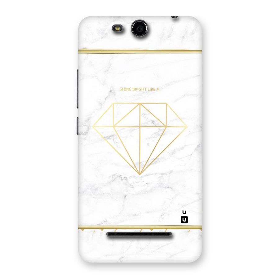 Bright Gold Diamond Back Case for Micromax Canvas Juice 3 Q392