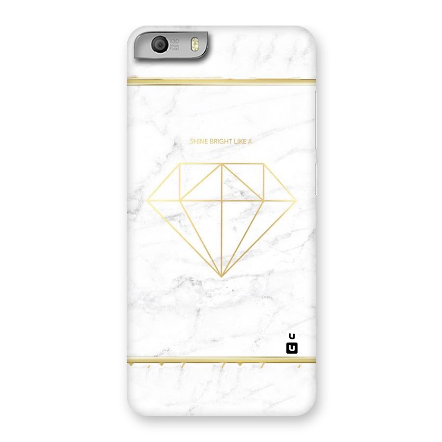 Bright Gold Diamond Back Case for Micromax Canvas Knight 2