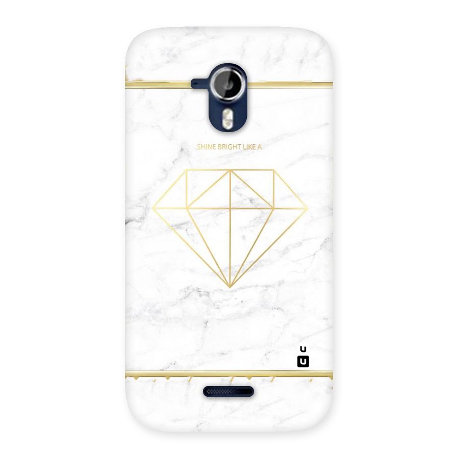 Bright Gold Diamond Back Case for Micromax Canvas Magnus A117