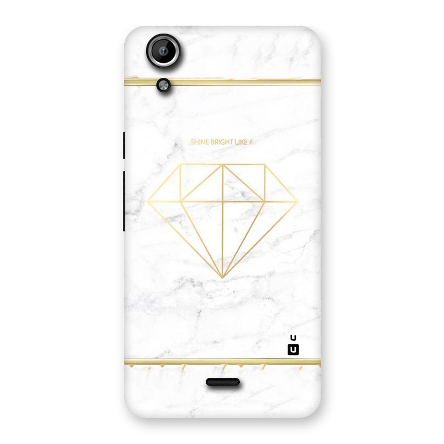 Bright Gold Diamond Back Case for Micromax Canvas Selfie Lens Q345