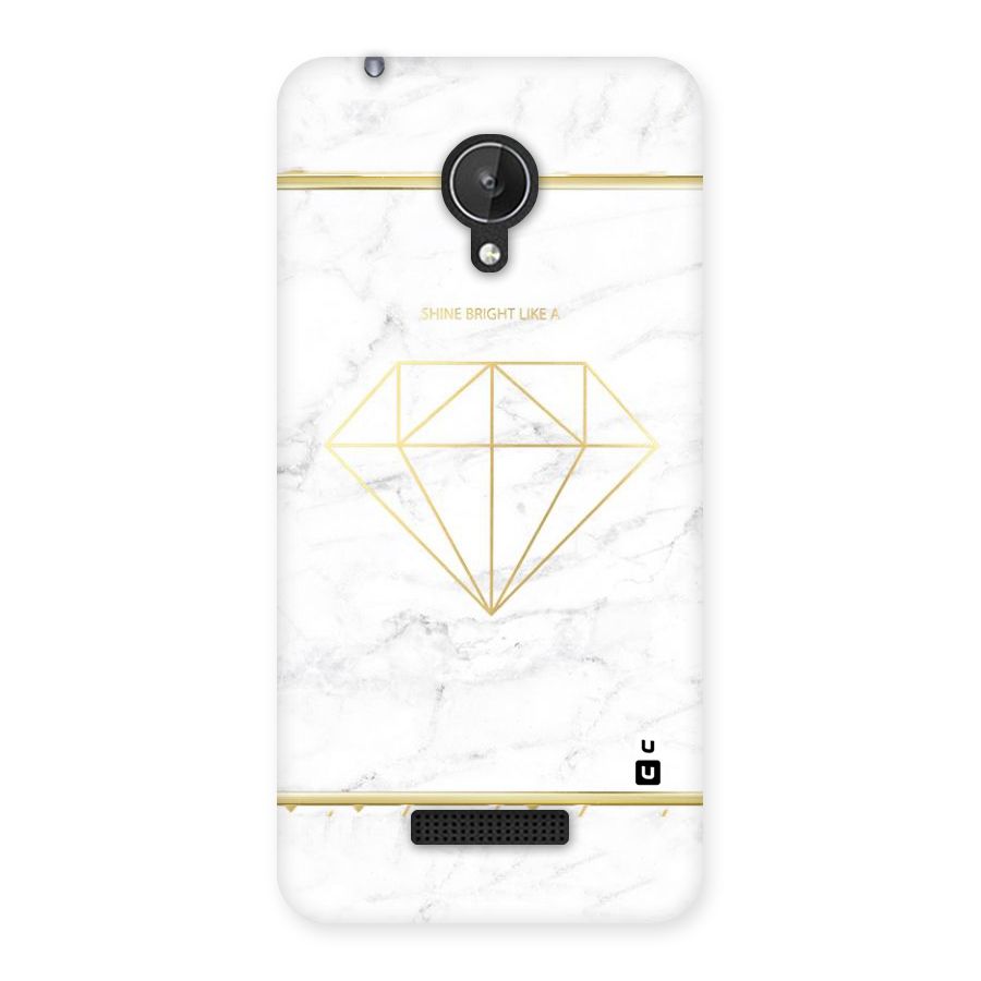 Bright Gold Diamond Back Case for Micromax Canvas Spark Q380