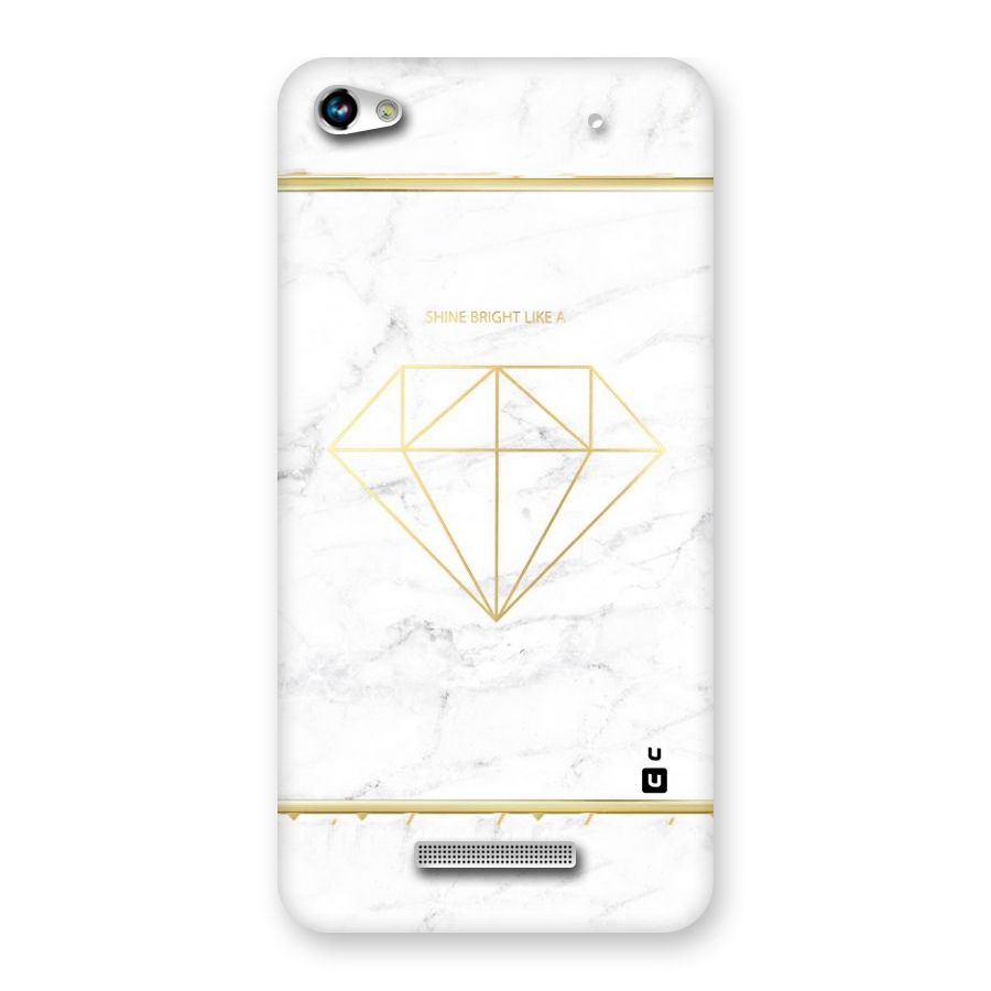 Bright Gold Diamond Back Case for Micromax Hue 2