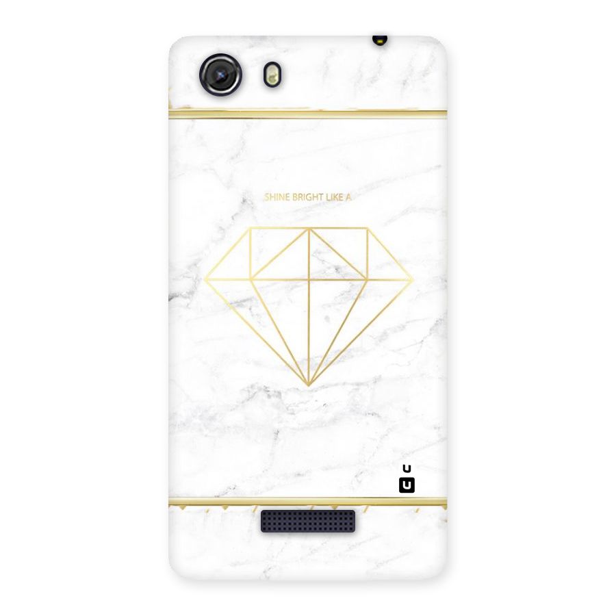 Bright Gold Diamond Back Case for Micromax Unite 3