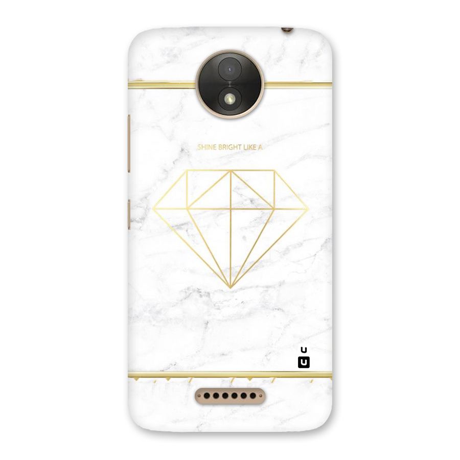 Bright Gold Diamond Back Case for Moto C Plus