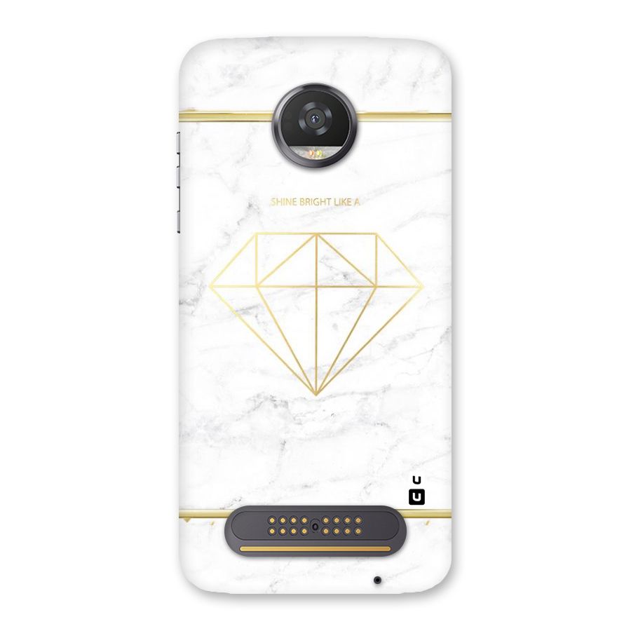 Bright Gold Diamond Back Case for Moto Z2 Play