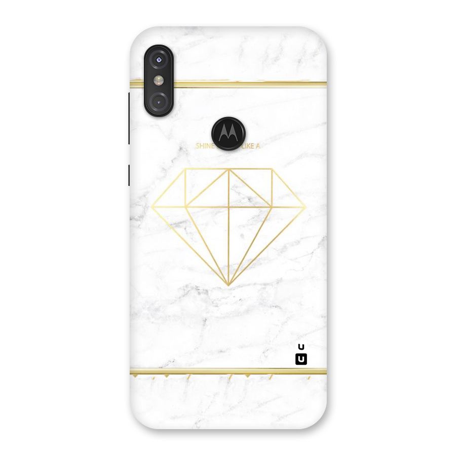 Bright Gold Diamond Back Case for Motorola One Power
