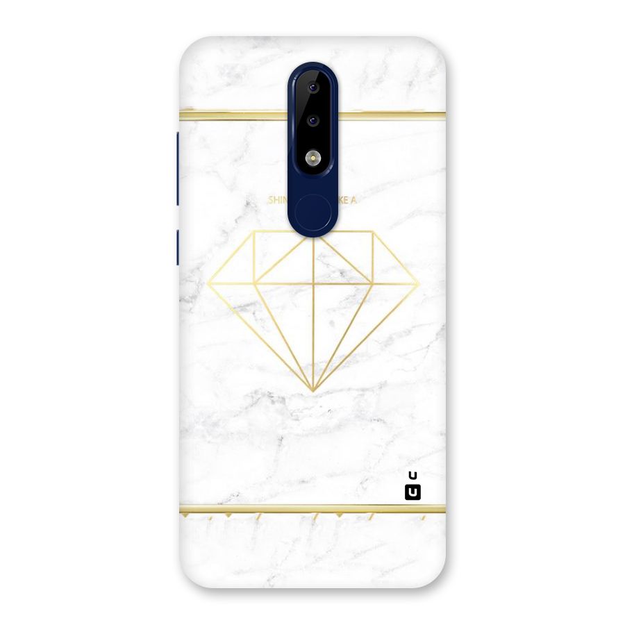 Bright Gold Diamond Back Case for Nokia 5.1 Plus
