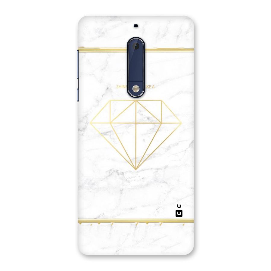 Bright Gold Diamond Back Case for Nokia 5
