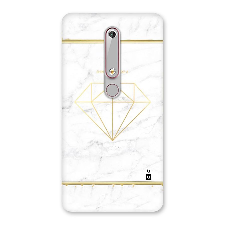 Bright Gold Diamond Back Case for Nokia 6.1