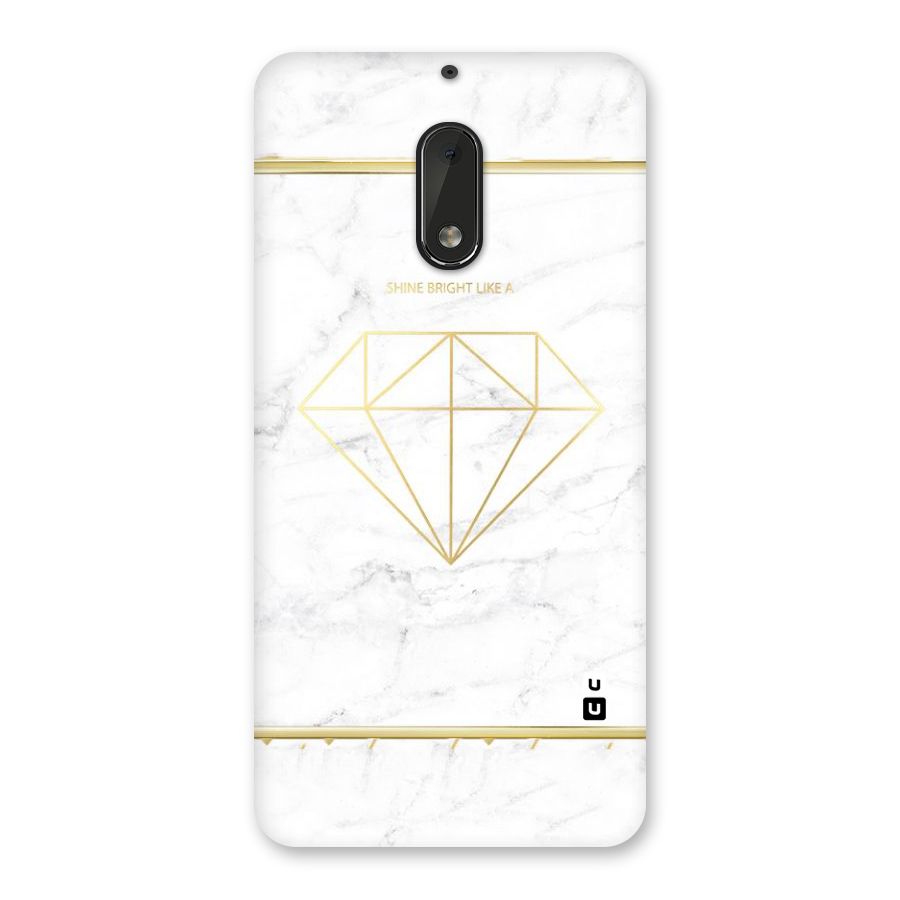 Bright Gold Diamond Back Case for Nokia 6