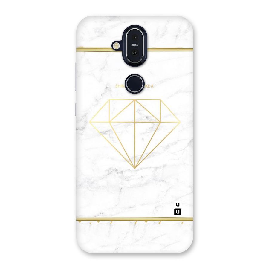 Bright Gold Diamond Back Case for Nokia 8.1