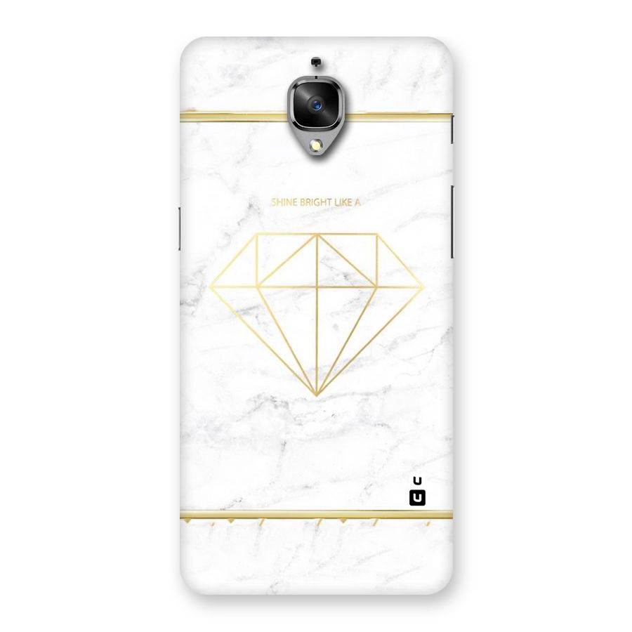Bright Gold Diamond Back Case for OnePlus 3