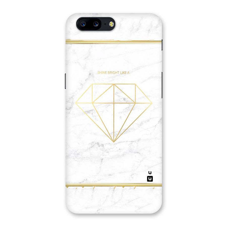 Bright Gold Diamond Back Case for OnePlus 5